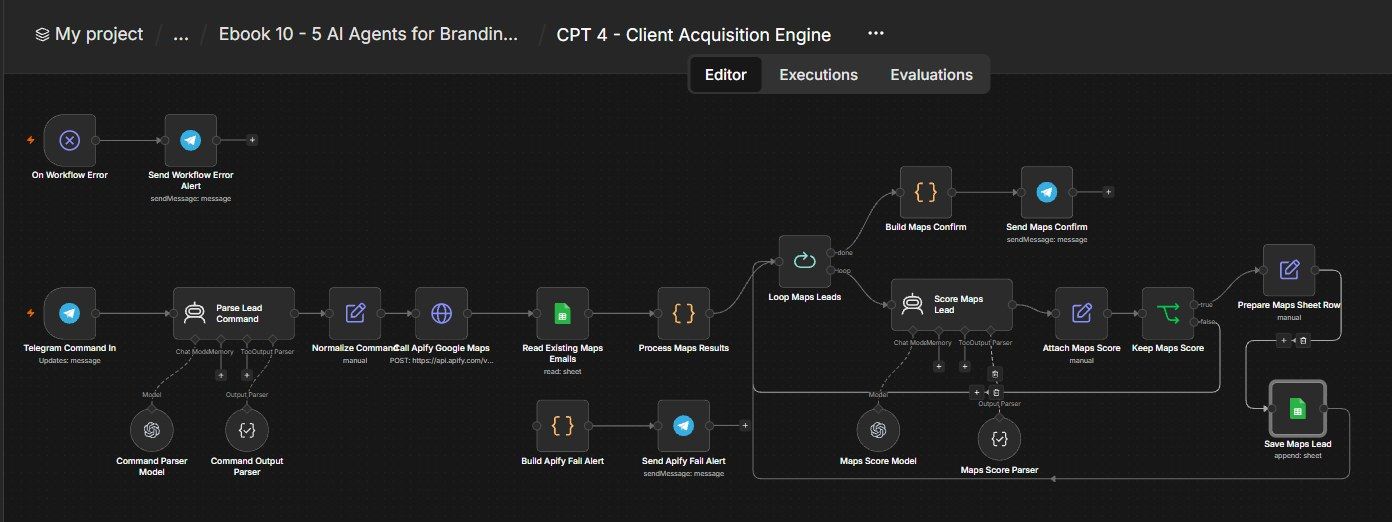 Client Acquisition Engine n8n workflow Client Acquisition Engine n8n workflow screenshot — n8n Branding Agency ebook