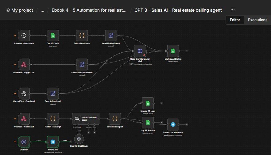 AI Real Estate Calling Agent (Sales) n8n workflow AI Real Estate Calling Agent (Sales) n8n workflow screenshot — n8n Real Estate ebook